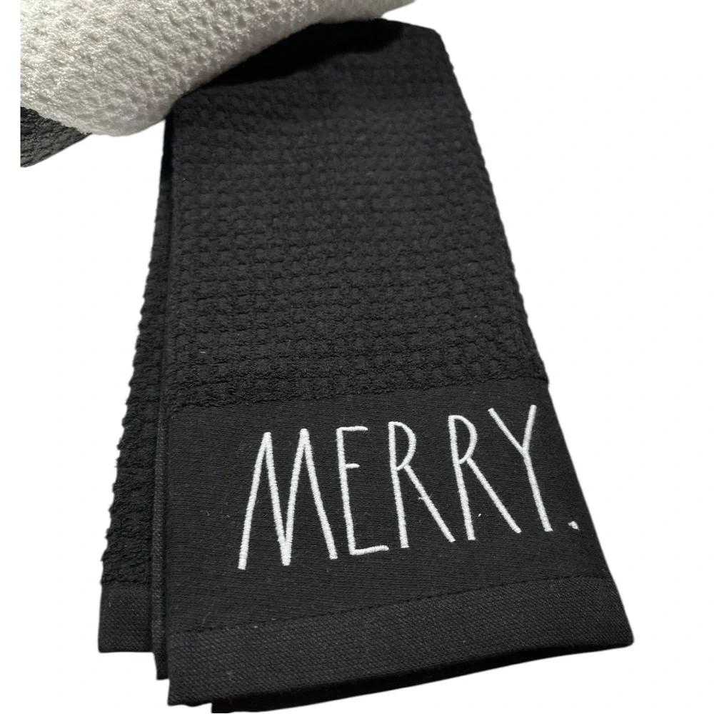 NEW Rae Dunn JOY. BELIEVE. MERRY. Christmas Kitchen Towel Set/3